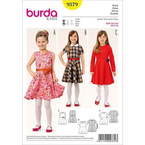 Burda Pattern. 9379. Three models included. Level: Easy.